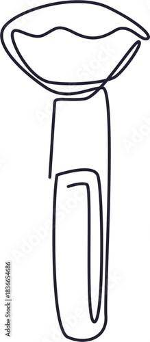 Continuous line drawing of a jade roller for facial massage.