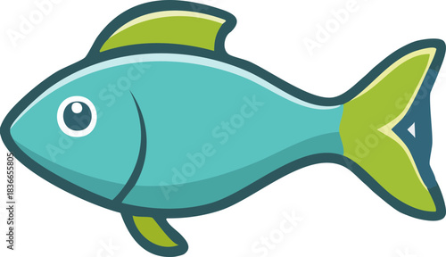 vector illustration of cartoon fish