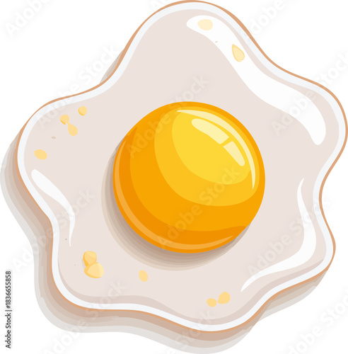 fried egg on a white background