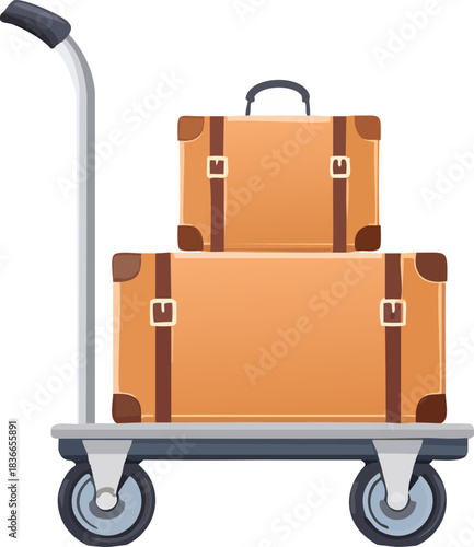 luggage cart with luggage
