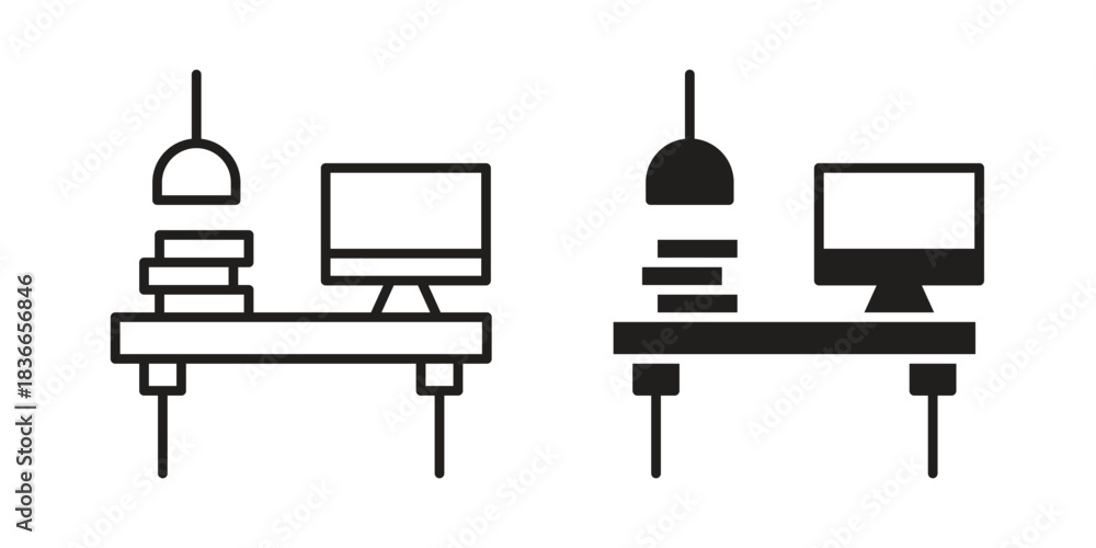 Fototapeta premium Workspace icon on white background. Stock vector icon