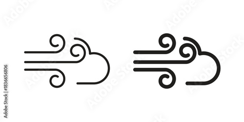 Wind clouds icon on white background. Stock vector icon