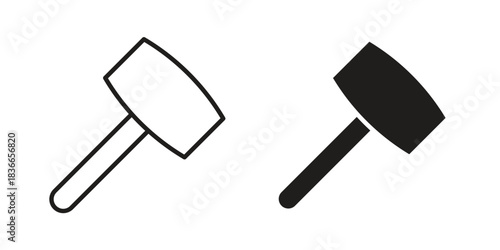Wooden mallet icon on white background. Stock vector icon