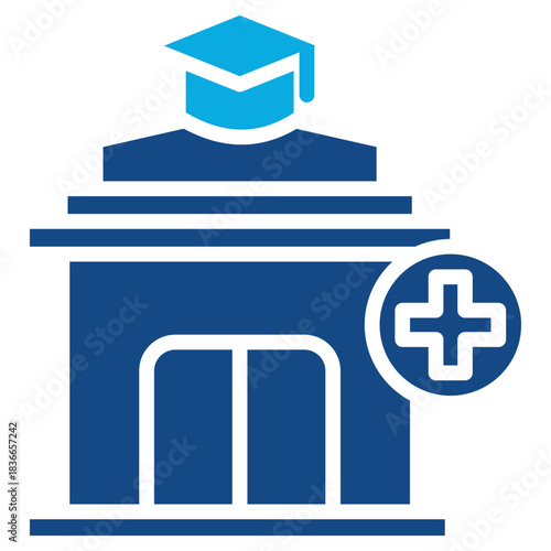 Medical School glyph color icon