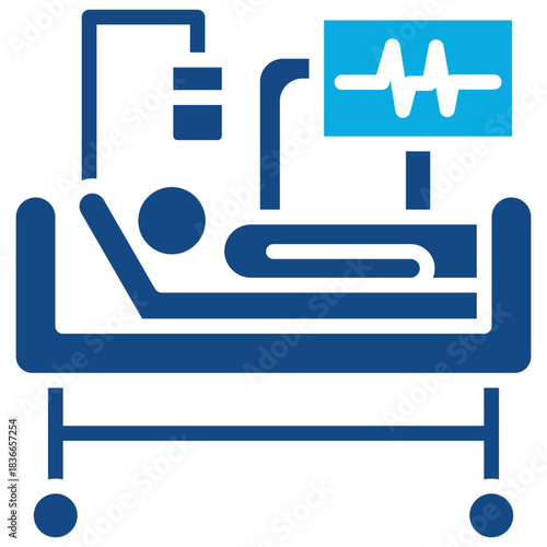 Intensive Care Unit glyph color icon