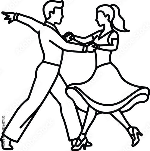 Creative Detailed Jive Dance Step Vector Illustration | Swing Dance Footwork Diagram | Energetic Jive Steps Guide