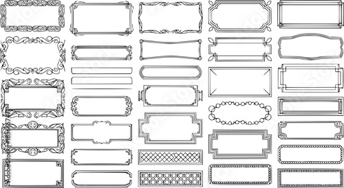 rectangle frames vector set, perfect for invitations, certificates, and posters. frame vector graphics with various border designs
