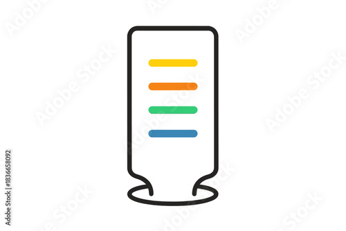 Chromatography Strip Art. Line style icon of a chromatography strip with colorful separation bands, representing congener
