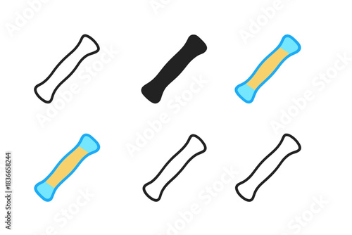 Ergonomic Handle Icons. Curved handle designed for natural hand alignment and grip, clean minimal vector icon, first in line style