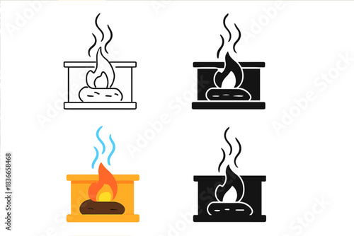 Peat Fire Warmth. Low peat fire glowing gently in hearth, curling smoke rising into calm air, symbol of warmth and storytelling,