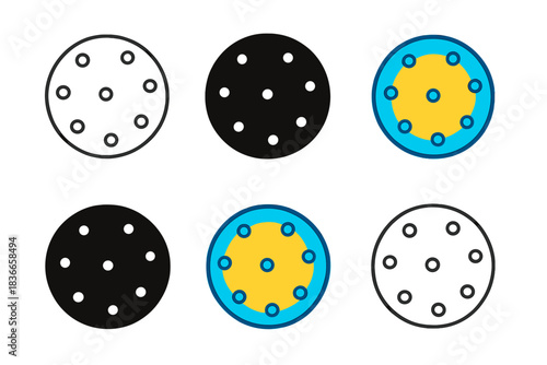 Nucleus Pore Mapping. Icon showing nucleus outline with highlighted pore locations distributed evenly across surface, modern