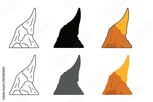 Bold Rhinoceros Rock. Rhinoceros Horn Rock, minimalist depiction of strength and resilience with natural texture, first in line