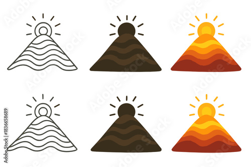Abstract Earth Layers. Mole Hill Vision, abstract natural harmony combining earth layers, movement, and light focus, first in line