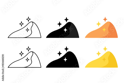 Abstract Sand Dunes. Curved dune with sparkling dark magnetite particles, abstract natural minimalist design, first in line style