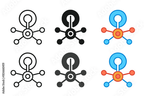 Abstract Molecular Harmony. Abstract falcon trajectory icon — looping curve merging speed, grace, and focus in one continuous