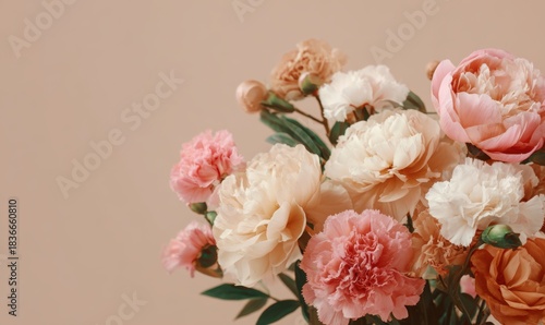 A bouquet of flowers with pink and white petals