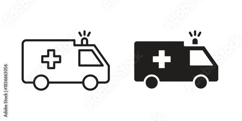 Ambulance icons logo design, Pictogram Icons