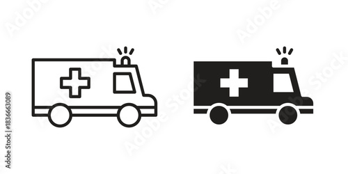 Ambulance icons logo design, Pictogram Icons