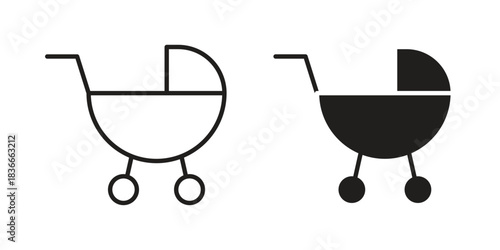 Baby carriage icons logo design, Pictogram Icons