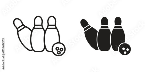 Bowling icons logo design, Pictogram Icons