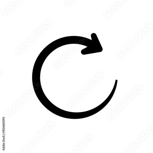 A Simple Graphic Design Of A Curved Arrow. vector illustration