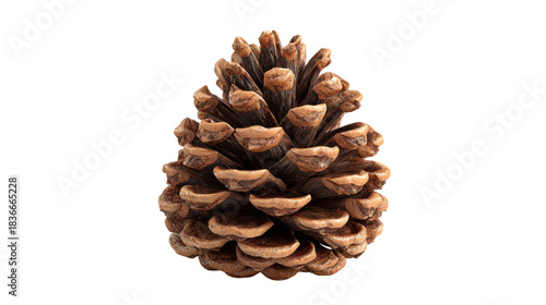 Pine cone displaying natural rustic texture and organic pattern, isolated with transparent background, autumn forest symbol