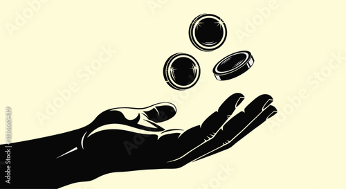 Hand throwing moneycurrency vectorillustration for wealth or cash concept