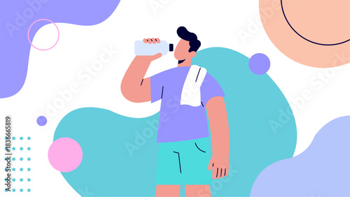 Stay Hydrated Man Drinking Water After Exercise