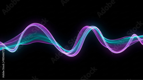 A mesmerizing wave of radiant light dances gracefully against a backdrop, an abstract representation of energy and motion. vector illustration