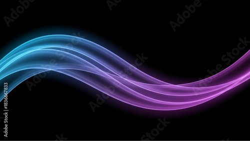 An artistic and dynamic composition featuring a flowing ribbon of gradient color, an abstract digital design.  vector illustration