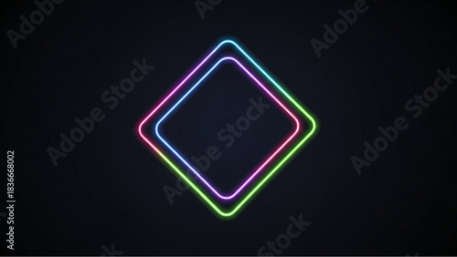 A captivating luminous neon diamond against a dark background, evoking a sense of modernity and digital artistry.  vector illustration