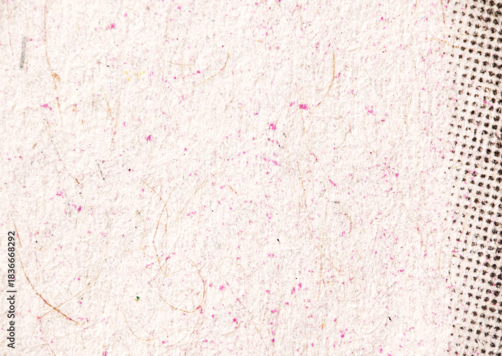 Fototapeta premium Light Paper Texture with Pink Speckles and Halftone Edge