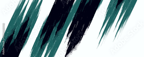 Hand drawn grainy green brush stroke with spray texture. Rough thick brush stroke texture. Grunge distress damaged old banner with zigzag bold line.