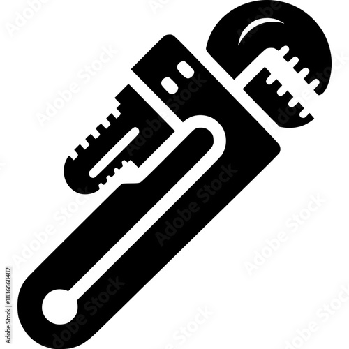Pipe Wrench Icon Vector
