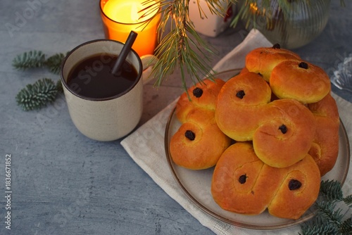 Saffron buns.  Traditional Swedish pastries