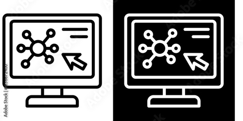 Connection Icon Set White Style Collection