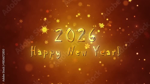 Congratulatory Christmas video card. Decorative gold title, confetti. Artistic intro (introductory template). Quick Time, h264, 16-bit color, highest quality. 3D animation. Smooth gradation of color, 