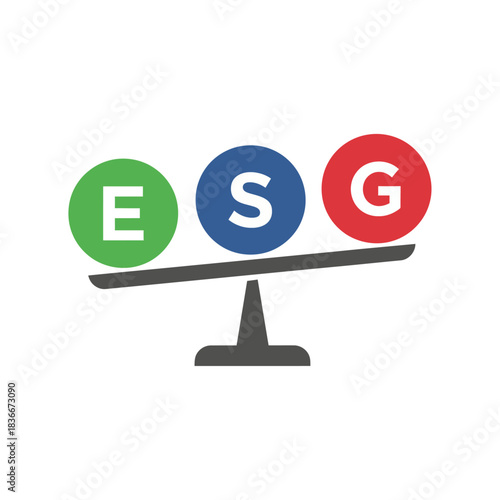esg balance balancing environmental social and governance factors for sustainable development promoting corporate responsibility ideal for business reports.