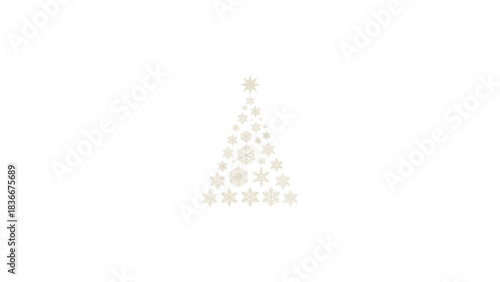 Abstract geometric pattern of cascading light yellow and white triangles creating a festive christmas tree shape