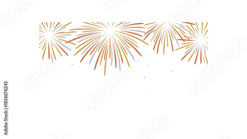 Colorful fireworks exploding, festive celebration background, new years eve, party, event, holiday design element