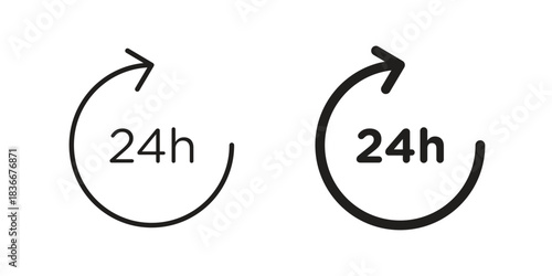24 Hrs icons Symbol, logo illustration. icon concept for web design