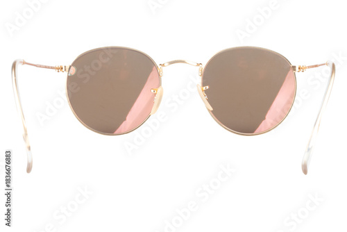 sunglasses on white bakground pink