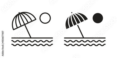 Beach icons Symbol, logo illustration. icon concept for web design