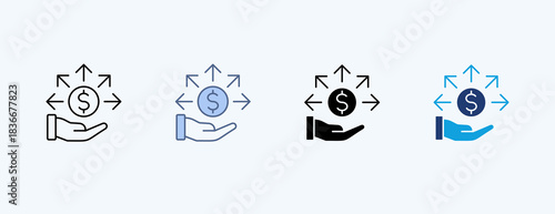 Expenses Multiple Icon Illustration Vector