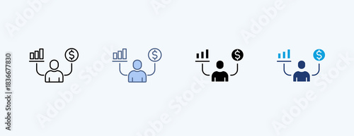 Personal Finance Multiple Icon Illustration Vector