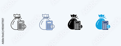 Budget Multiple Icon Illustration Vector