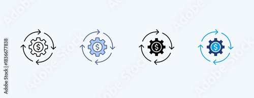 Cash Flow Multiple Icon Illustration Vector
