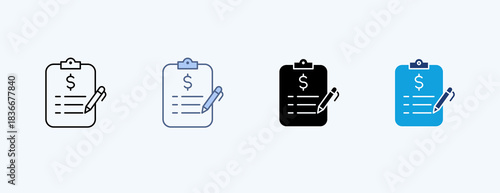 Budgeting Multiple Icon Illustration Vector