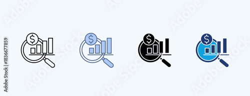 Analysis Multiple Icon Illustration Vector
