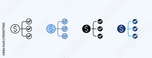 Money Allocation Multiple Icon Illustration Vector